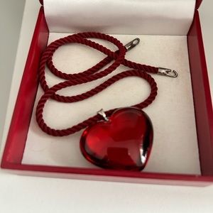 Baccarat heart necklace on cord